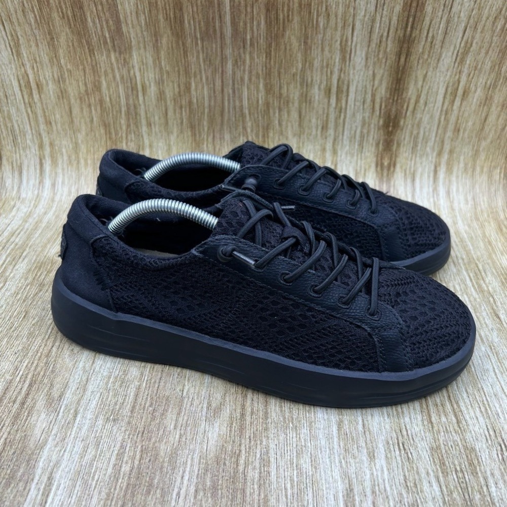 Hey Dude Karina Boho Crochet Sneakers Women's Size 9 Black Low Top 41800-060
